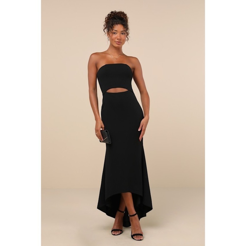 Lulus Strapless Cutout High-Low Dress